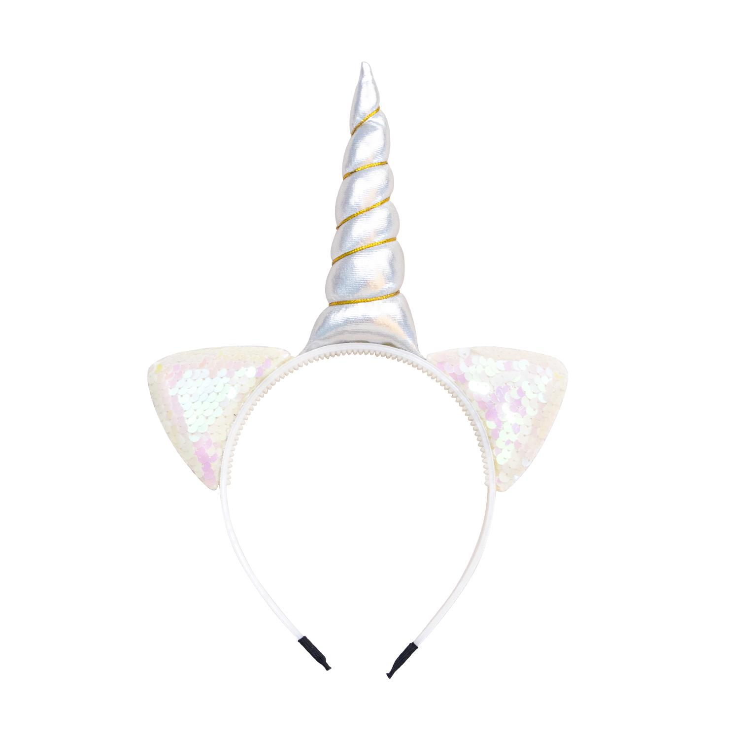 

1 шт. Новая милая женская детская повязка на голову с кошачьими ушками, милая повязка для волос с рогом единорога для девочек, головной убор для вечеринки в стиле единорога на день рождения