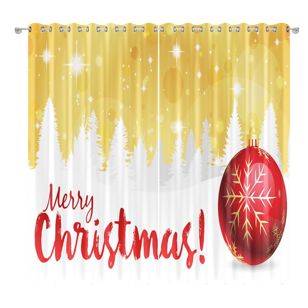 

Christmas Curtains Bedroom Living Room Balcony Blackout Curtains Office Hotel Insulation Curtains W1.2m * H2.7m (2 pieces/set)