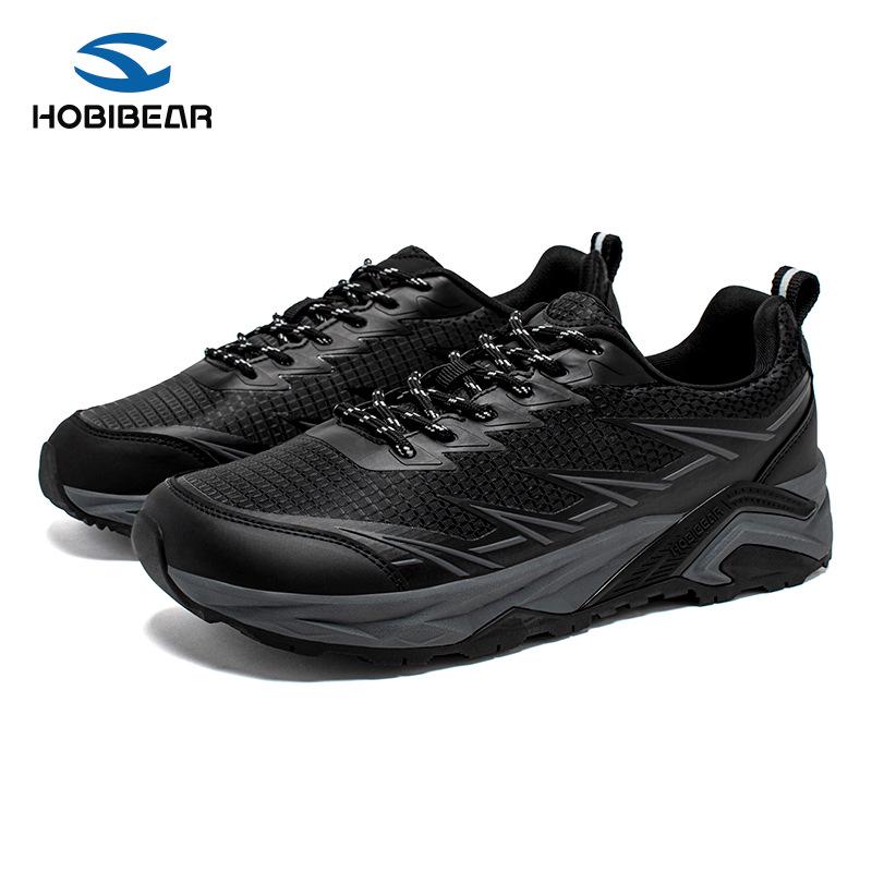 

Мужские кроссовки HOBIBEAR с широким носком - Удобные, износостойкие, модные кроссовки для бега на весну и осень. 43 чёрный