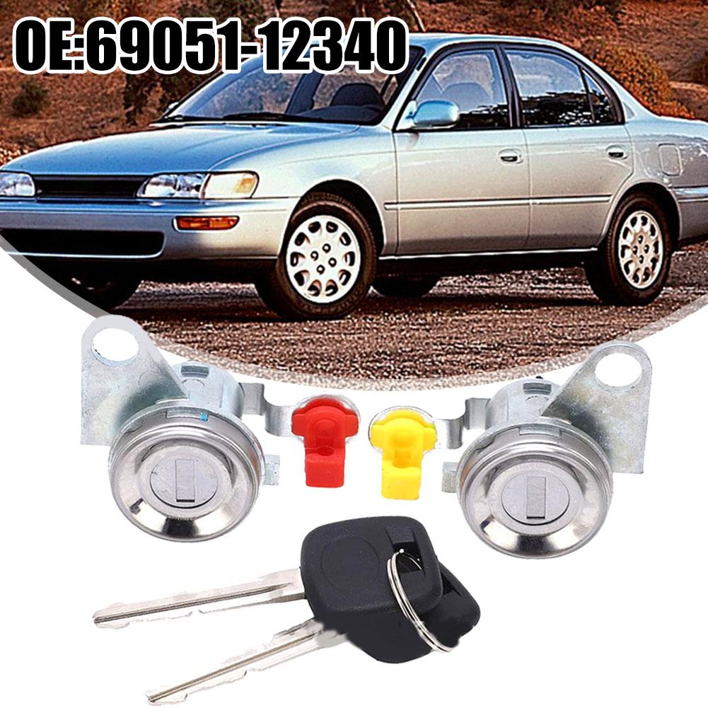 Set Serrature Porta 1 Paio Con Chiave Sinistra e Destra Per Toyota Per Corolla 93-97 69051-12340