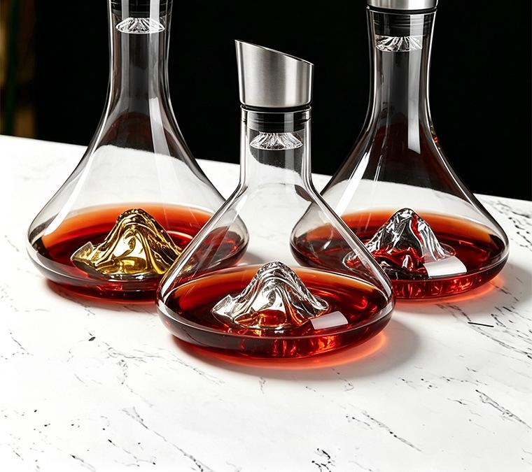 Waterfall Quick Red Wine Decanter - European Glass Wine Pot with Creative Mountain Design & Filter