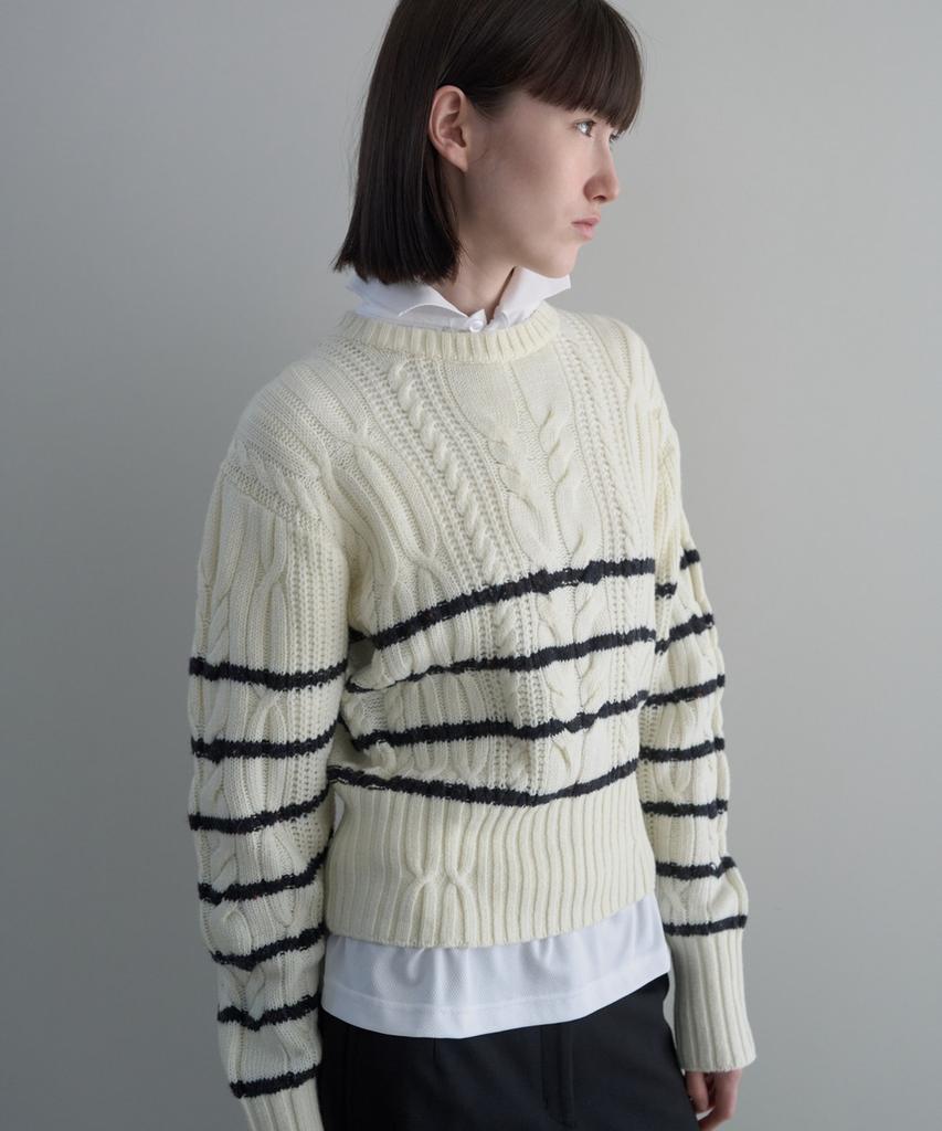 Dito Low Gauge Cable Pullover [Ivory]