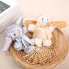Bunny Plush Keychain Soft Long-Hair Stuffed Rabbit with Satin Bow Metal Clip Decorative Satin Bow Charm for Bags Backpacks Keys