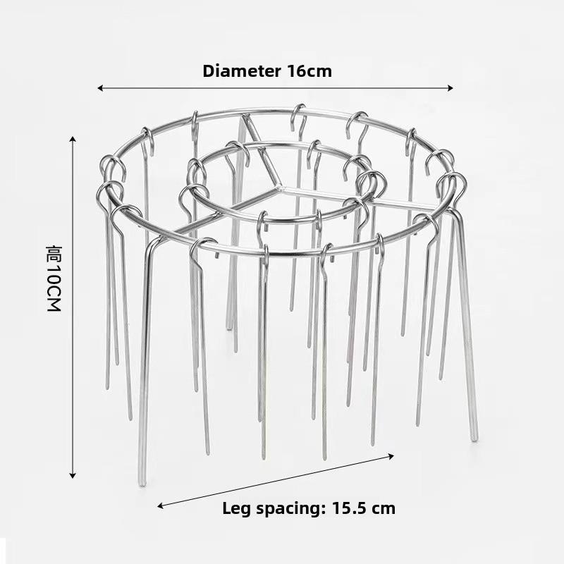 Haushalt Küchen Heißluftfritteuse Spießgestell, Edelstahl Hänge-Grillgestell, Rundes Hänge-Fleischspießgestell