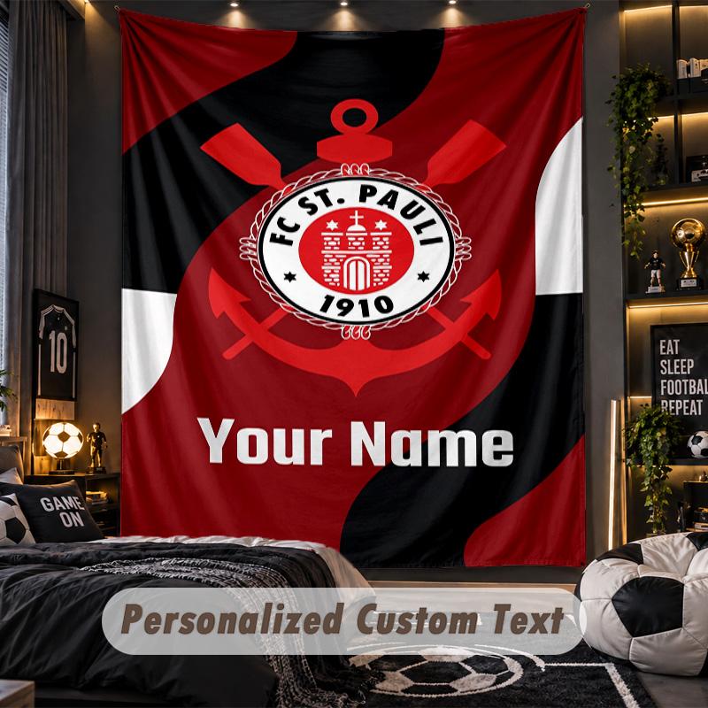 WandteppichFC St. Pauli Personalisierter Wandbehang mit individuellem Namen und Text, Heimwanddekoration