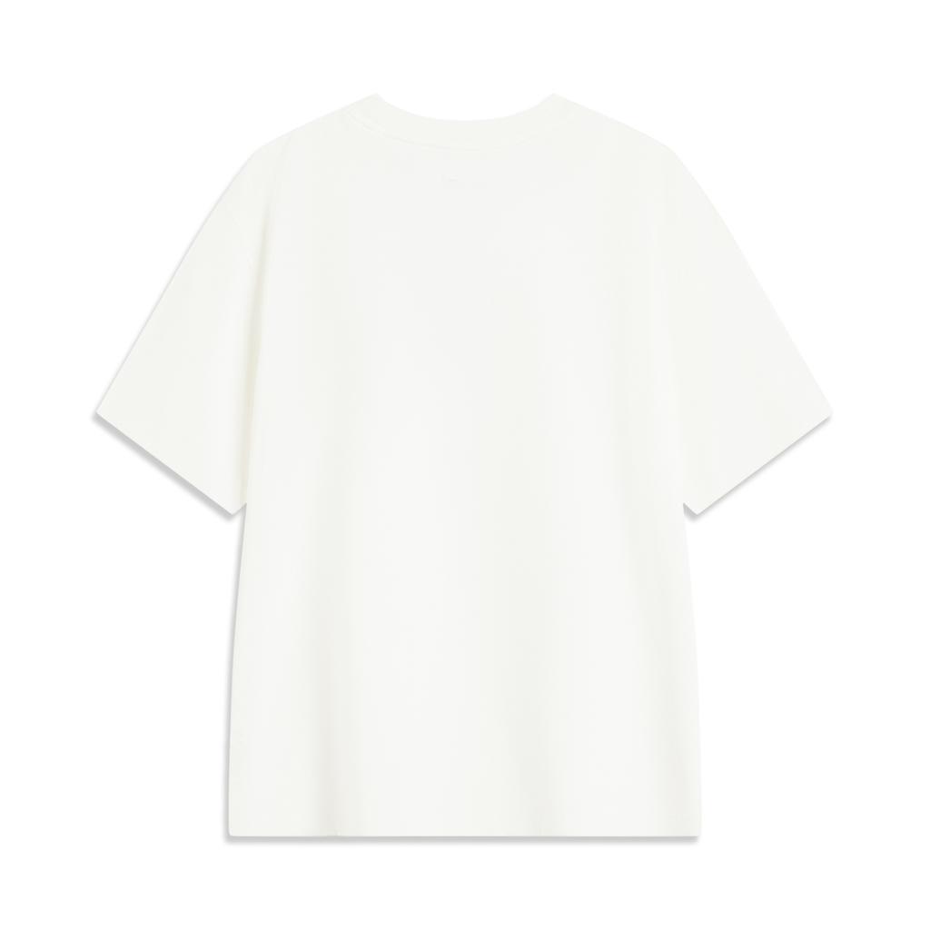 Li-Ning Breathable Versatile Letter Round Neck Short Sleeve T-Shirt Men Tops Off-White AHSV163-5