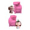 Face Flower Pot Silicone Mold Succulent Planter Concrete Mold Cute Concrete Cement Mold for DIY Pen Holder,Home Decors