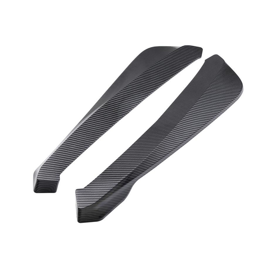 Universal 2Pcs Car Rear Bumper Splitter Diffuser Spoiler Lip Carbon Fiber Look