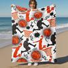 1PC Basketball HoopOutdoor Flannel Blanket - Soft Plush Decor for Picnics, Camping, Bedroom, Playroom, Office, or Lunch Break 1244A