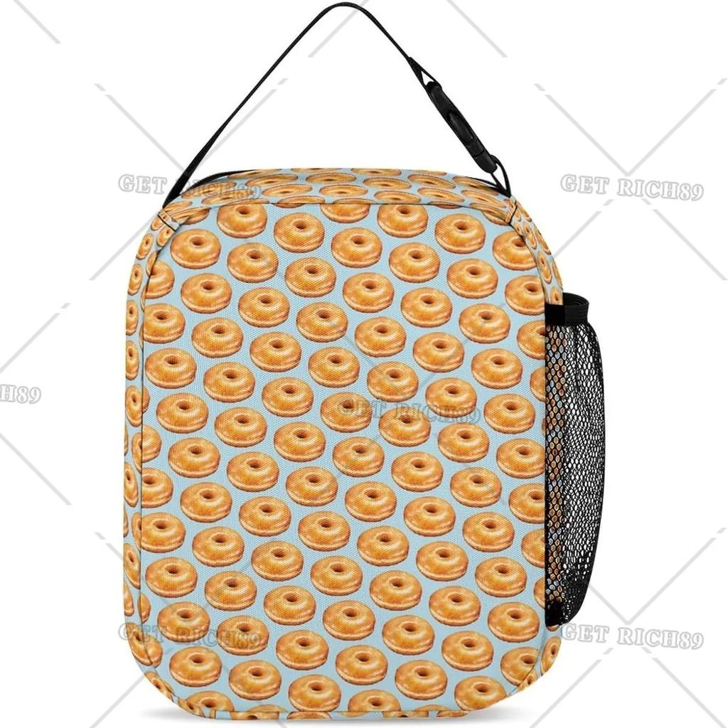 Funny Food Pattern Lunch Bag Leakproof Lunch Pail Container for Adults Work Outdoor, Reusable Handbag, To Keep Food Hot/Cold