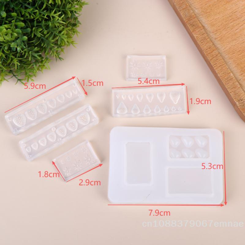 [ZYAS] Mini 3D Strawberry Silicone Mold Multi-Size for Resin Clay DIY Dollhouse Miniature Fruit Making Tool