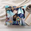 Wanderer Genshin Impact Cushion Cover Silky Short Plush Invisible Zipper Dustproof Sofa Pillow Case For Home Decor