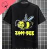 UnisexS Zombie Bee Apocalypse Graphic TShirt with Creepy Undead Horror Design Black Pure Cotton Shortsleeve Tee Outdoor Clothing