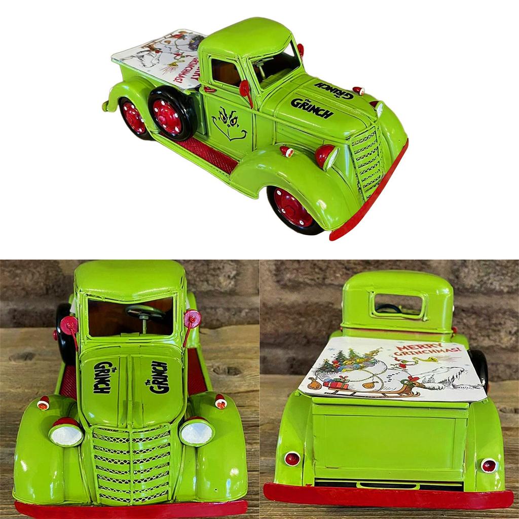 Green Farm Truck Christmas Centerpiece Small Christmas Truck Decor Farm Vintage Green Pickup Truck