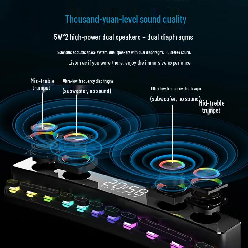 Soaiy SH39 AI Gaming Desktop Bluetooth Speaker