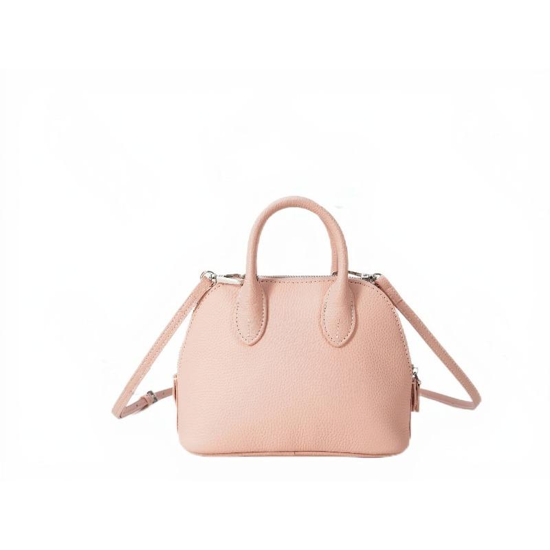 Bowling Bag Versatile for Commuting Genuine Leather Women's Bag High-end Shell Bag