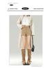 Khaki High-Waisted Casual Women's Shorts with Velvet Lining, 2025 Winter A-Line Bootcut Hot Pants