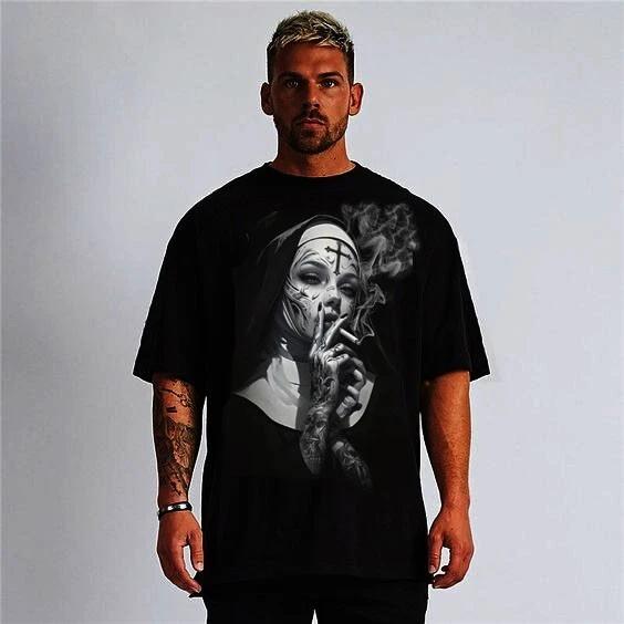 NUN REBEL BLACK T SHIRT GOTHIC Men s SIZES PUNK ROCK S