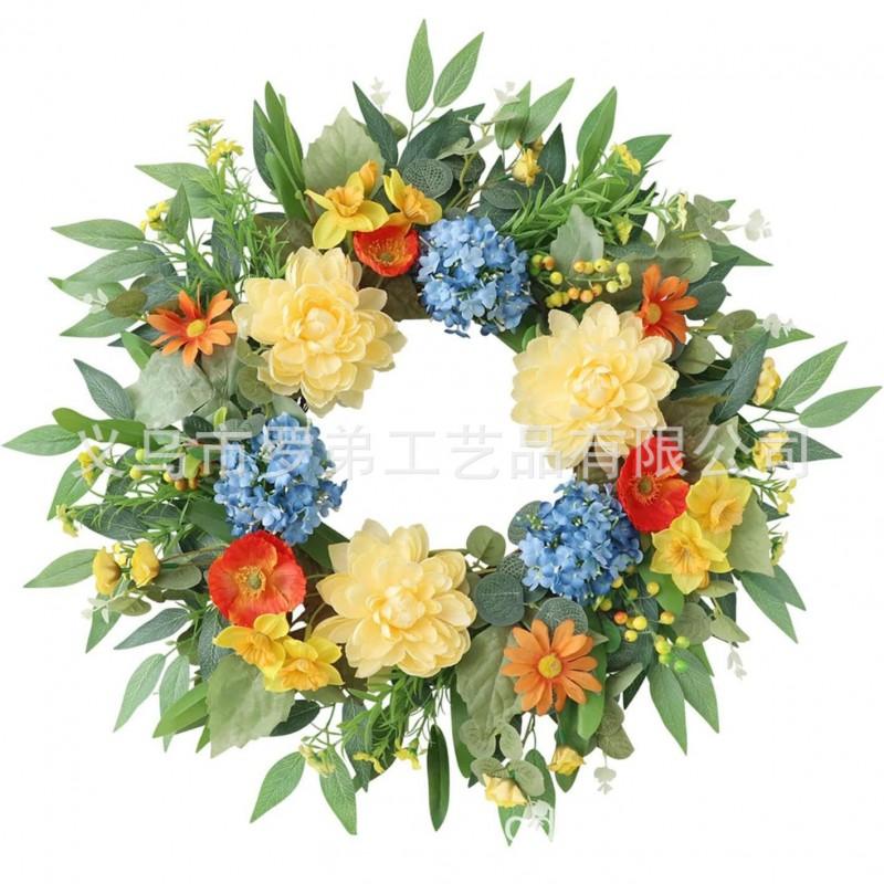 Artificial Flower Wreath Easter Valentines Day Hotel Restaurant Door Decorations