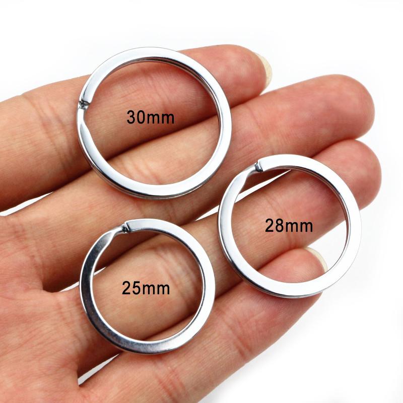 20Pcs 25 28 30mm Gold Silver Plated Key Ring Llaveros Clasp Findings Key Chain Split Ring Plated Key Ring For Jewelry Making
