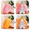 1 Pcs 18cm Cute Stuffed Toys Strawberry Rabbit Radish Rabbit Plush Toys Zipper Doll
