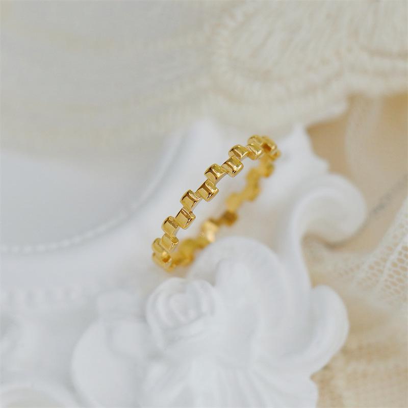 18K Gold Plated Personalized 3D Geometric Lattice Ring - Cool & Fashionable Style