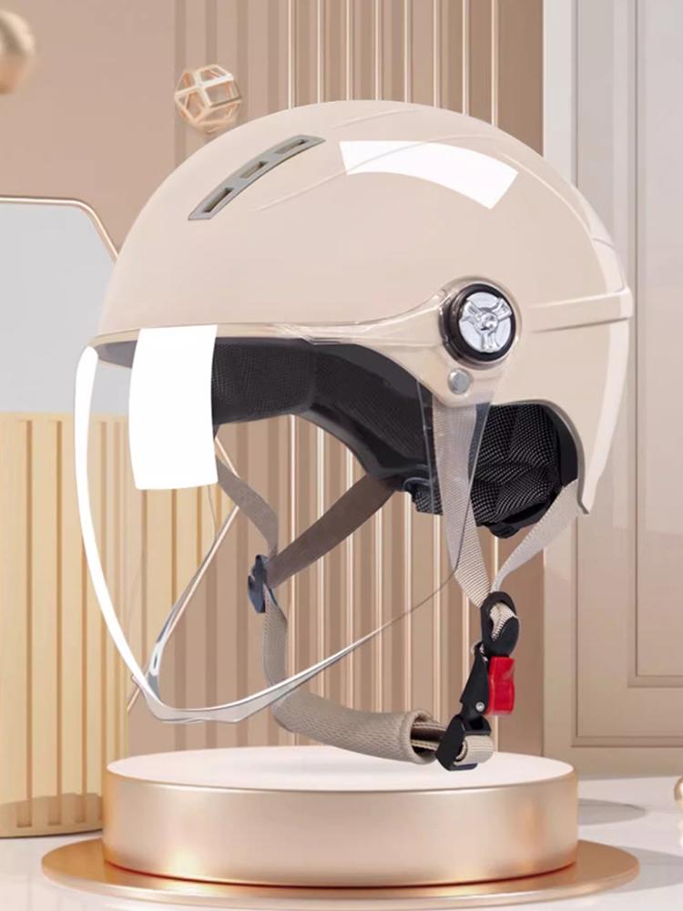 New Men Motorcycle Helmet Woman Electric Motor Car Scooter Bike Open Face Half Helmet Anti Safety Hat Bicycle Cap With Goggles