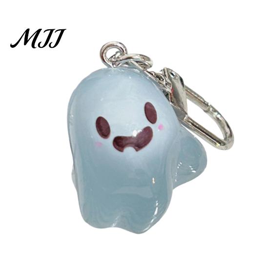 Glow Keychain Glow-in-the-dark Ghost Luminous Design Multiple Expressions Halloween Bag Hanging Ornament Accessory
