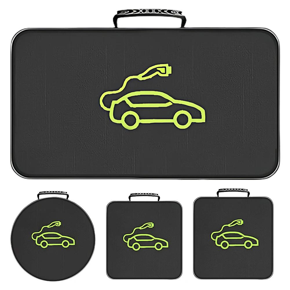 Portable Waterproof EV Charging Cable Storage Bag, Fire Resistant Organizer for Electric Car Jumper Wire Plug & Socket