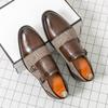 New fashion buckle business dress leather shoes men's British office pointed large size leather shoes men's wedding shoes