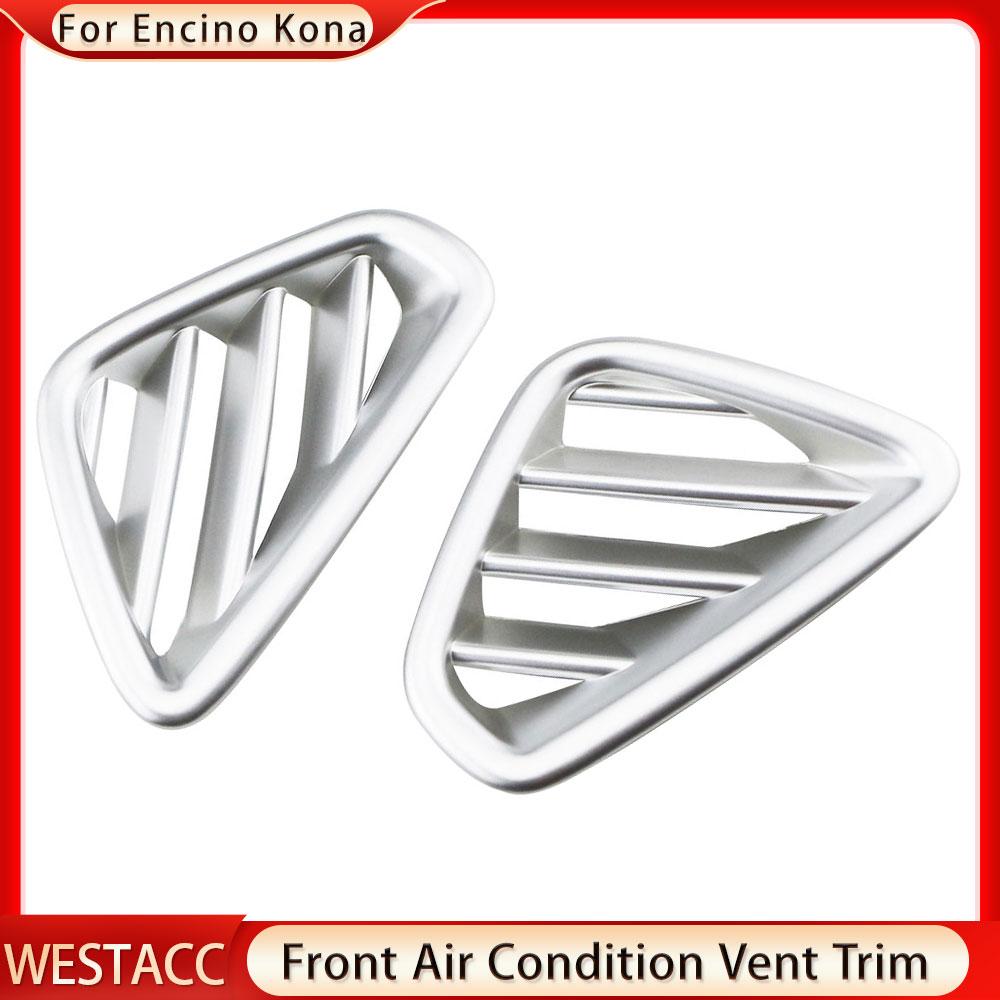 2Pcs Car Air Conditioning Vent Outlet Cover Trim Decoration Sticker for Hyundai Encino Kona Kauai 2017 - 