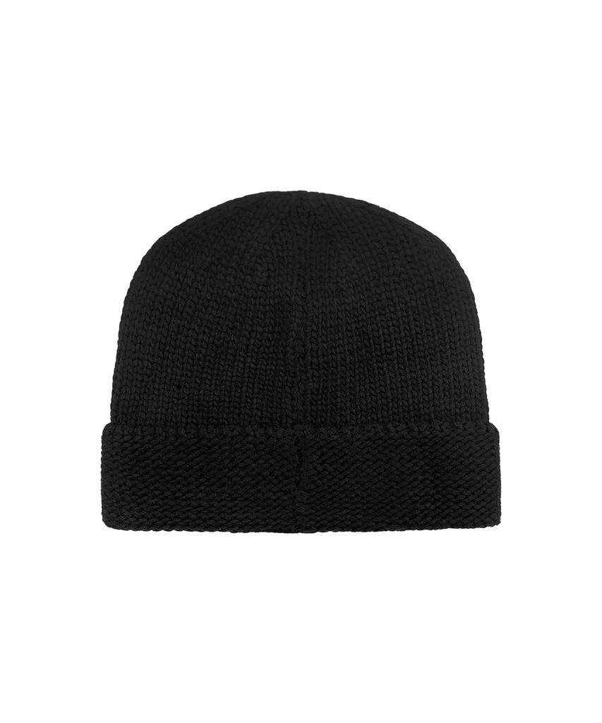 Opeunyadeu(Owai) Leather Patch Beanie - Black