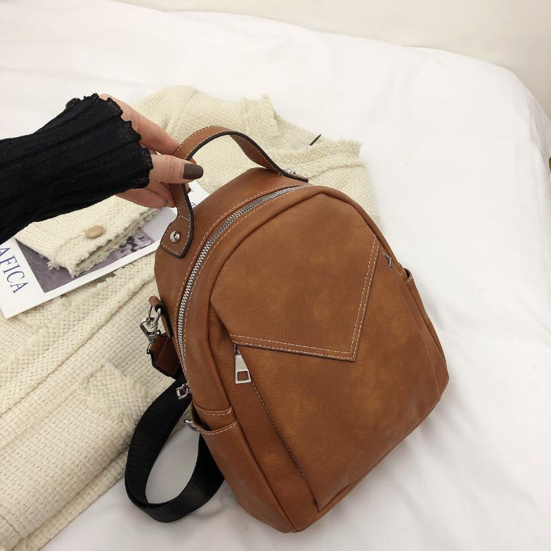 New fashion pu women's backpack college style large capacity simple trendy versatile casual backpack