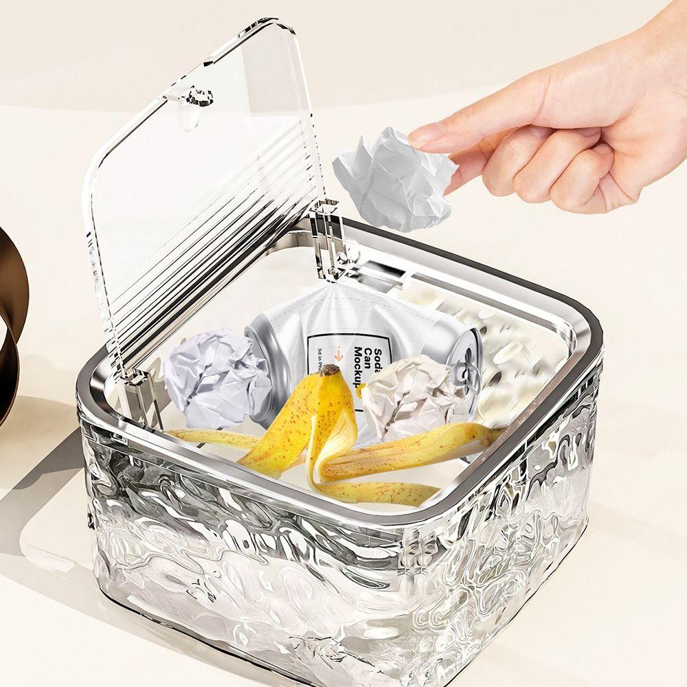 Push-type Jewelry Box Large Capacity Desktop Trash Can  for Headband Bows Cotton Swab Organization