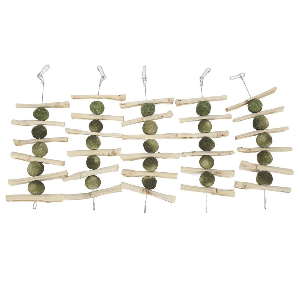 Natural Wood Grass Ball Sticks Teeth Chewing Ball String for Rabbits Chinchillas Guinea Pigs Hamsters Parrots