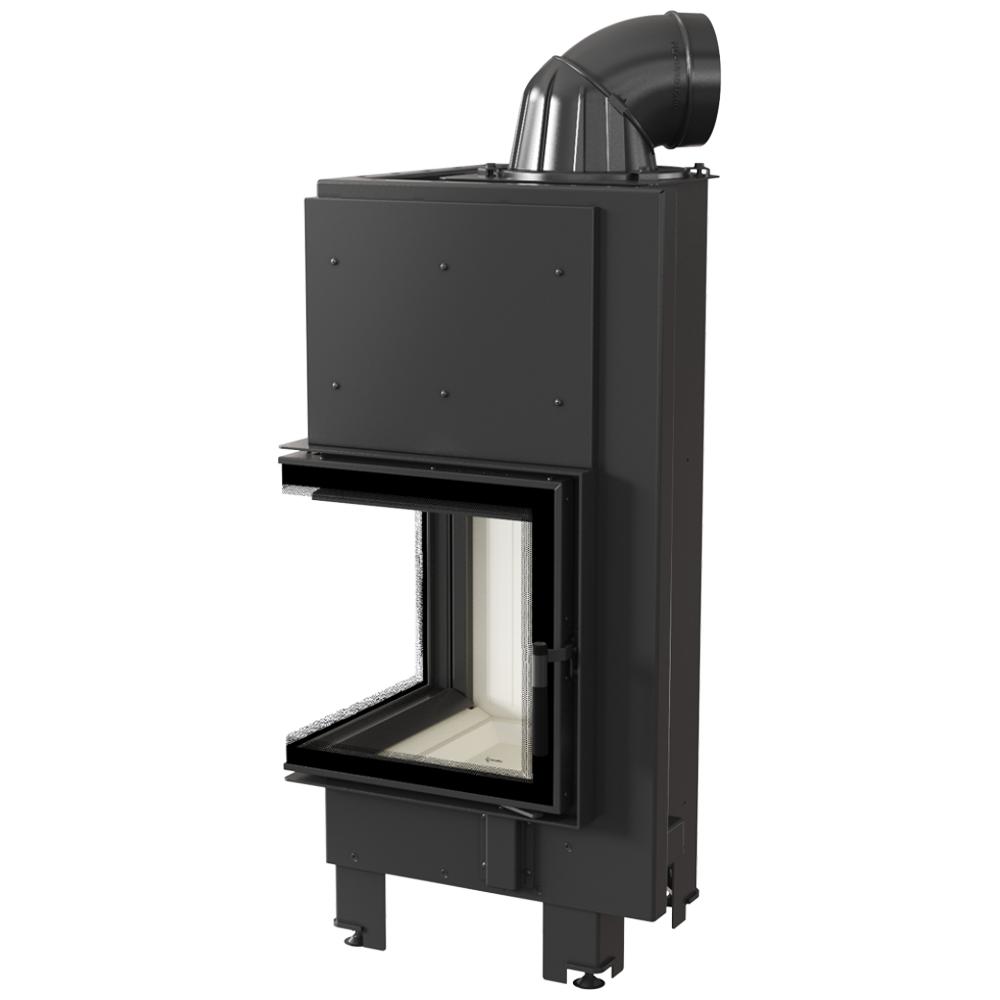 Steel fireplace KRATKI MBN left 8 kW Ø 200 Bent glass