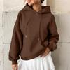 Women's Hoodie Casual Fashion Long Sleeved Solid Color Hooded Hoodie