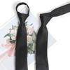 Black Colors Zipper Tie Handmade High Quality Necktie Skinny 6CM Men Ties for Man Women Jacquard Cravat Business Party Corbatas