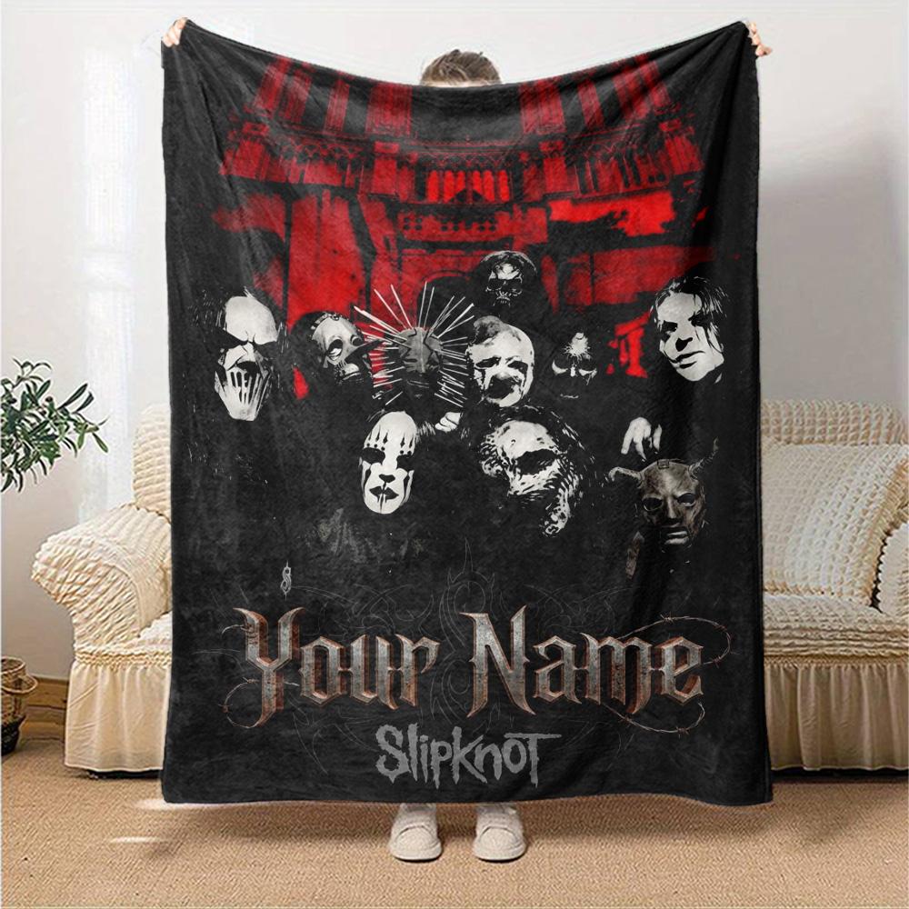 Name Individuell Slipknot Print Flanelldecke Hohe Qualität Warm Bequem Decke für Alle Jahreszeiten Perfekt für Geschenke Heimdekoration