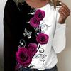 Women's Long Sleeve Colorful Butterfly Pattern T Shirts Tops 2024 Autumn New Fashion  Women's Top Harajuku Fun Pullover Clothing