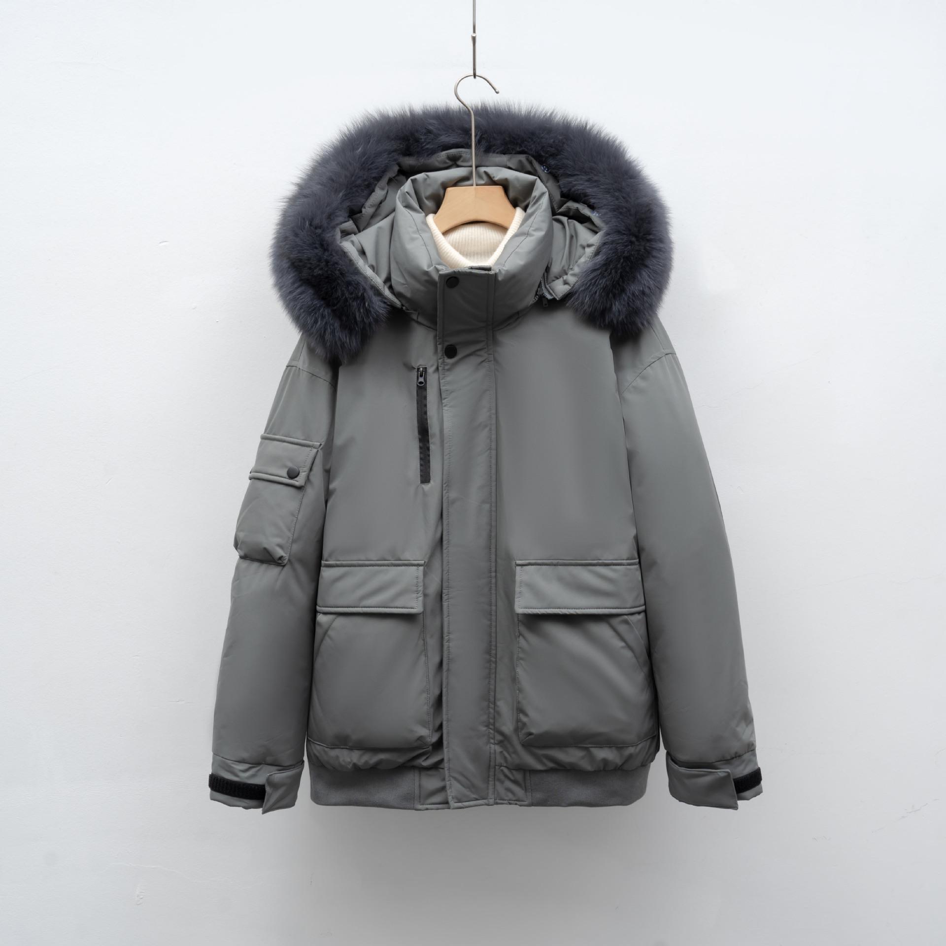 Fleece fox hair tooling parker jacket down jacket women s clothing winter thickened warm jacket S