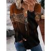 Womens Trendy Abstract Print Half-Zip Long Sleeve Hooded Sweatshirt Streetwear