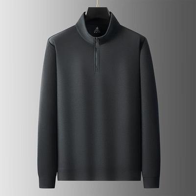 Dibenze Men's Plus Size Half-Zip Stand-Collar Pullover Sweatshirt
