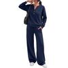 Women's Loose Fit Long Sleeve Top and Wide Leg Pants 2-Piece Tracksuit for Casual Workout