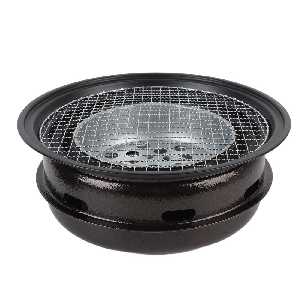 Charcoal Barbecue Stove Round Smokeless Charcoal Grill Stove with Thickened Grill Net for Home Comme