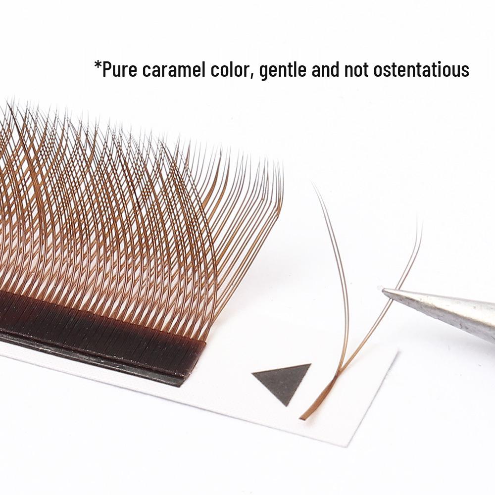 

If Flowers Become Immortals: Caramel Colored Y-Shaped Grafted Eyelashes - Soft YY Weaving for Natural Salon Looks (07) Caramel YY C Curl (12 rows)