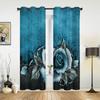 Window Curtains for Living Room Blue Vintage Flower European Classical Curtains for Child Bedroom Kitchen Decor Blinds Drapes