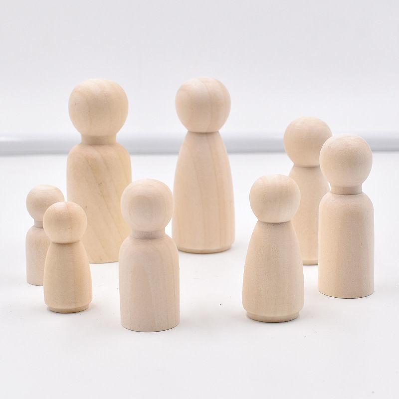 Little Wooden Man Wooden Man Children Graffiti Creative Color Painted Wooden Doll DIYDecoration toys Male and Female