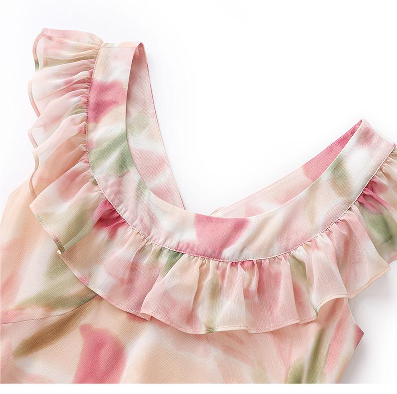 Elegant Slimming Summer Ruffle Dress - French Chic Style