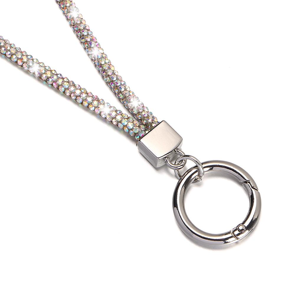 Fashion Keychain Bright Crystal Anti-lost Rope Rhinestone Phone Lanyard Hanging Cord Chain Straps